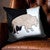 Cowhide Beige Bison Pillow - Medium