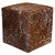 Brown Speckled Cowhide Square Pouf