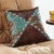 Cowhide Teal Floral & Brindle Pillow
