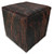 Dark Brindle Cowhide Square Pouf