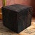 Dark Brindle Cowhide Square Pouf