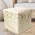 Gold Splashed Cowhide Square Pouf
