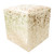 Gold Splashed Cowhide Square Pouf