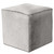 Gray Cowhide Square Pouf