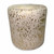 Gold Splashed Cowhide Round Pouf