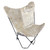 Gold & White Cowhide Sling Chair