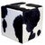 Holstein Cowhide Square Pouf