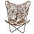 Speckled Brown & White Cowhide Sling Chair