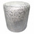 Silver Splashed Cowhide Round Pouf