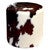 Tricolor Cowhide Round Pouf