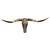Authentic Longhorn Skull with Acid Wash Turquoise Cowhide & Lagoon Glass