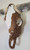 Authentic Longhorn Skull with Brown & White Cowhide & Copper Glass