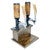 Double Whiskey Tower with Brindle Cowhide & Antler Tap