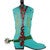 Turquoise Boot Handmade Metal Sign - Turquoise