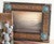 Turquoise Stone Tooled Leather Photo Frame