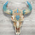 Turquoise Tribal Bison Skull Wall Hanging