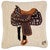 Western Saddle Hooked Wool Pillow