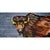 Plains Buffalo on Tribal Blue Canvas Print