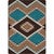 Southwestern Diamond Teal & Brown Rug - 8 x 11