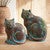 Santa Fe Clay Cats Sculptures (Set of 2)