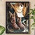 Western Cowboy Hat & Boots Framed Wall Art