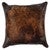 Dark Brindle Leather Pillow - Fabric Back
