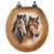 Dual Horse Wood Toilet Seat - Round