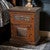 North Fork Tooled Leather Nightstand - Opens Left