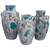 Seminole Valley Turquoise & White Pots - Set of 3