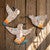 Mosaic Hummingbirds Beige - Set of 3