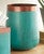 Turquoise & Copper Metal Waste Basket