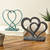 Side by Side Metal Hearts Tabletop Decor