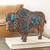 Turquoise Floral Buffalo Sculpture
