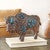 Turquoise Floral Buffalo Sculpture