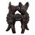 Western Dancing Dogs Clay Sculpture