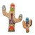 Yellow Talavera Cactus Wall Art - Set of 2