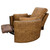 Land Baron Swivel Recliner - Longhorn Saddle Leather & Gator Cognac Leather