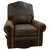 Frontiersman Swivel Recliner - Cora Sierra Leather & Gator Cognac Leather