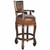Trail Boss Tooled Leather Barstool with Fringe