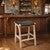 Tupelo Braided Leather Barstool - Black with Natural Finish