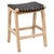 Tupelo Braided Leather Barstool - Black with Natural Finish
