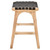 Tupelo Braided Leather Barstool - Black with Natural Finish