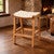 Tupelo Braided Leather Barstool - White