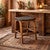 Tupelo Braided Leather Barstool - Black with Brown Finish