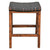 Tupelo Braided Leather Barstool - Black with Brown Finish