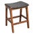 Tupelo Braided Leather Barstool - Black with Brown Finish