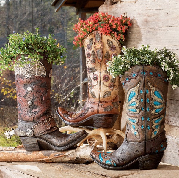 Cowboy Boot Vases