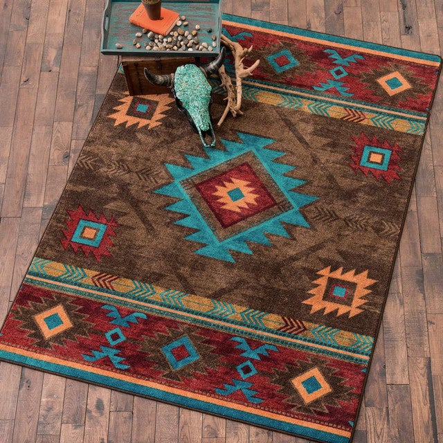 Whiskey River Turquoise Rug Collection