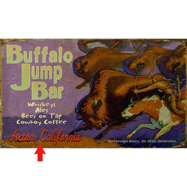 Buffalo Jump Personalized Sign - 14 x 24