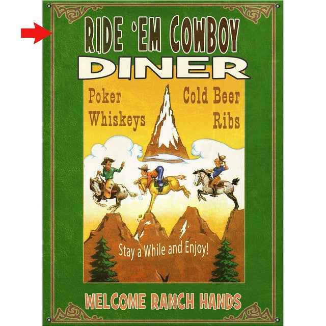 Cowboy Diner Personalized Sign - 17 x 23